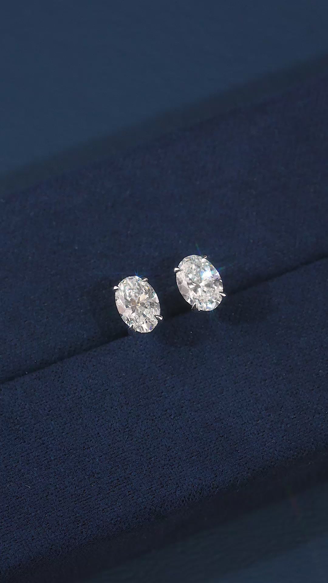 1.15 TCW Oval Cut Lab Grown Diamond Stud Earrings