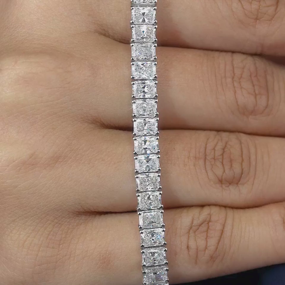 IGI Certified 18.46 CT Radiant Cut Lab Grown Diamond LuxuryTennis Bracelet